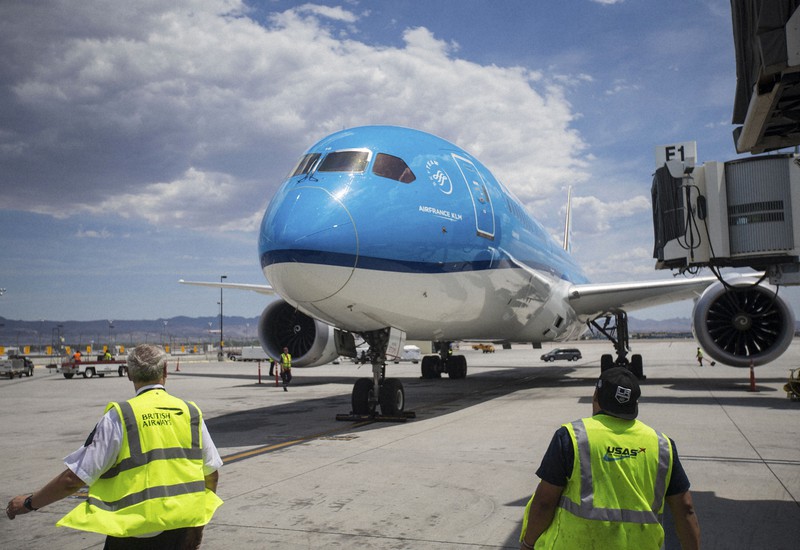KLMオランダ航空の旅客機=AP