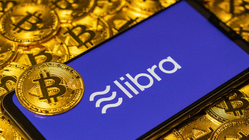 スマートフォンに表示されたリブラのロゴ