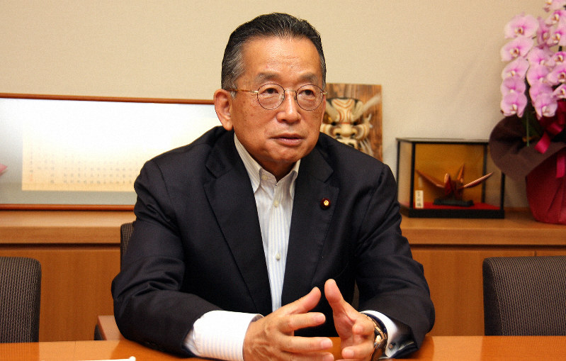 山本有二衆院議員=2019年6月14日午前11時28分、高橋恵子撮影