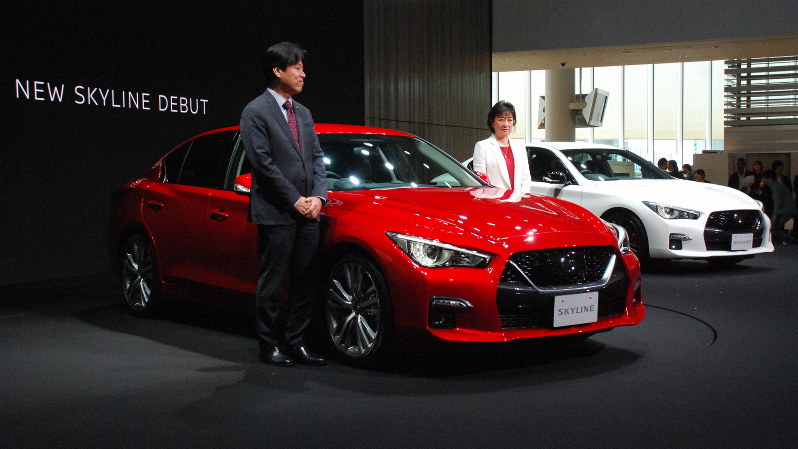 秋のモーターショーを前に新車発表が相次ぐ=横浜市内の日産本社で7月16日、川口雅浩撮影