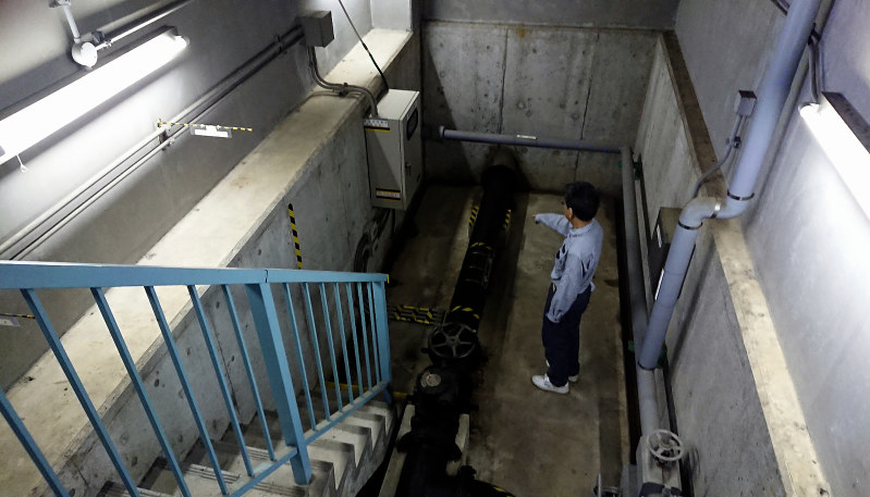 小水力発電設備の設置予定場所=栃木県矢板市長井の寺山浄水場で