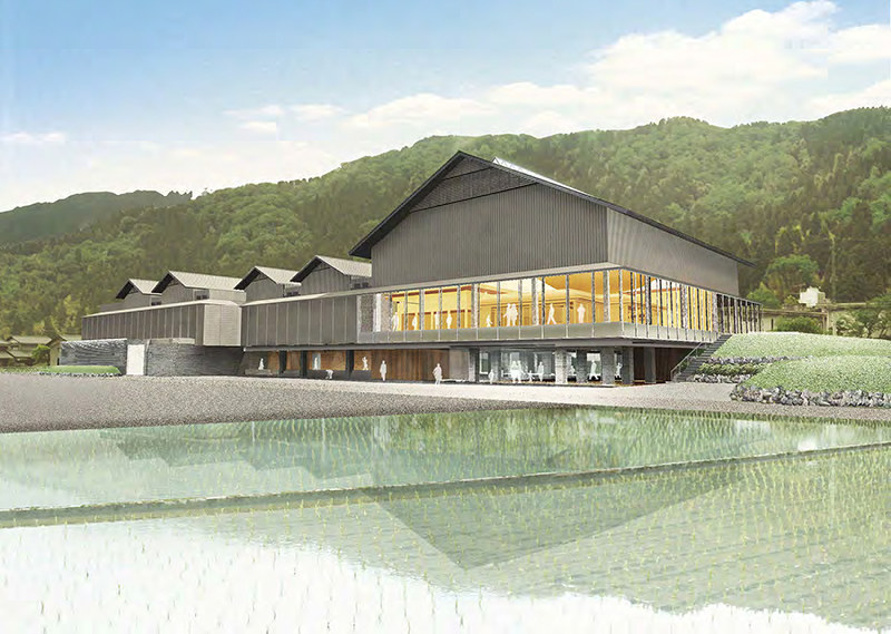 一乗谷朝倉氏遺跡博物館(仮称)の展示・ガイダンス棟の外観イメージ図=福井県提供