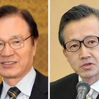 谷内正太郎氏（左）と北村滋氏