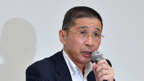 記者会見で自身の辞任について説明する日産自動車の西川広人社長=2019年9月9日、宮間俊樹撮影