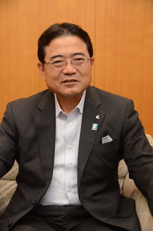 関西エアポートの山谷佳之社長=大阪府泉佐野市の同社で2019年8月27日、釣田祐喜撮影