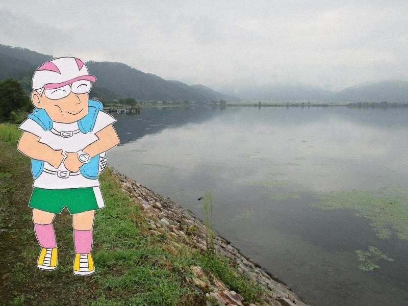 (1)ラストランを楽しむ=滋賀県長浜市の余呉湖で、香取泰行撮影