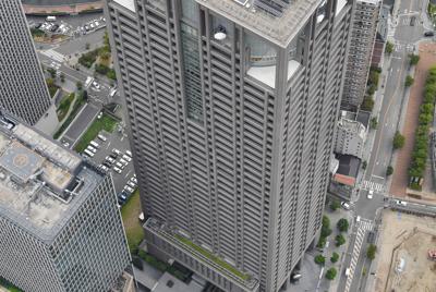 関西電力本店＝大阪市北区で2019年9月27日、本社ヘリから大西達也撮影