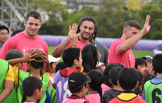 ラグビーW杯ウェールズが小学生教室開催 キャンプ地の大津市で