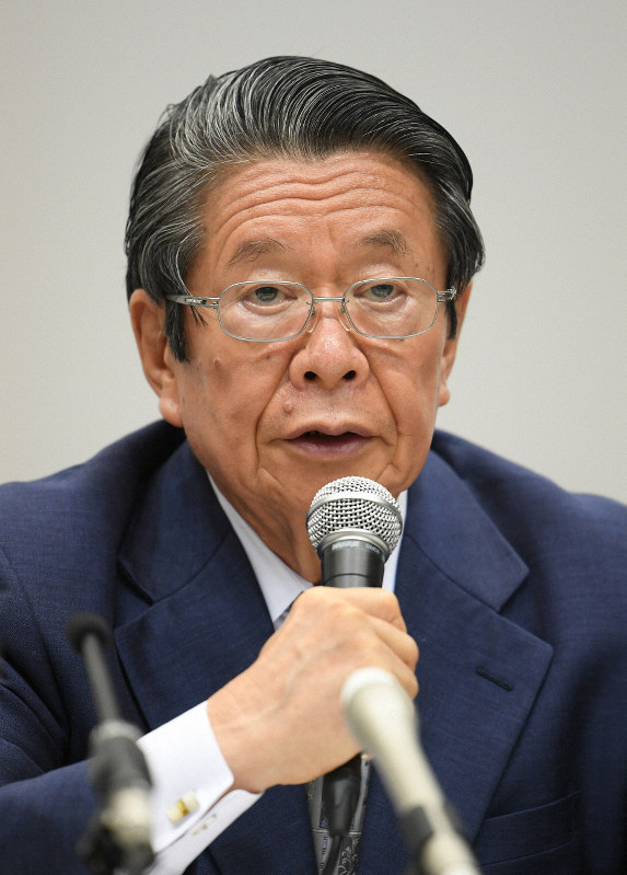 関西電力の役員らによる金品受領問題を調査する第三者委員会が設置され、記者会見する但木敬一委員長=大阪市福島区で2019年10月9日午後7時20分、山田尚弘撮影