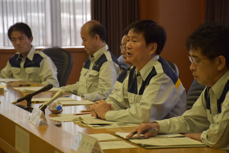 台風15号被害に対応するため開かれた千葉県の災害対策本部会議=千葉県庁で、2019年9月23日、町野幸撮影