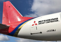 パリ航空ショーに出されたスペースジェット＝三菱航空機提供