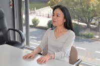 インタビューに答える片田珠美さん＝2019年3月22日