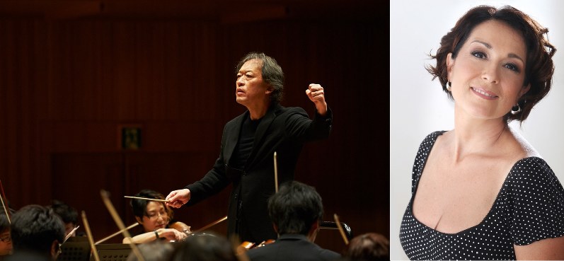東フィルの「カルメン」より、指揮者のチョン・ミョンフン=(C)上野隆文、題名役のマリーナ・コンパラート(右)