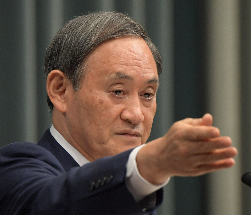 菅義偉官房長官=首相官邸で2019年11月27日午後4時48分、川田雅浩撮影