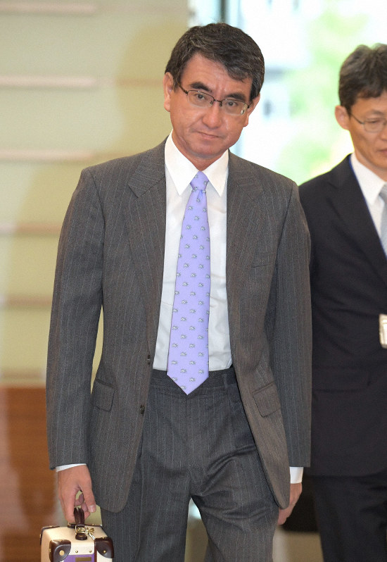 河野太郎防衛相=川田雅浩撮影