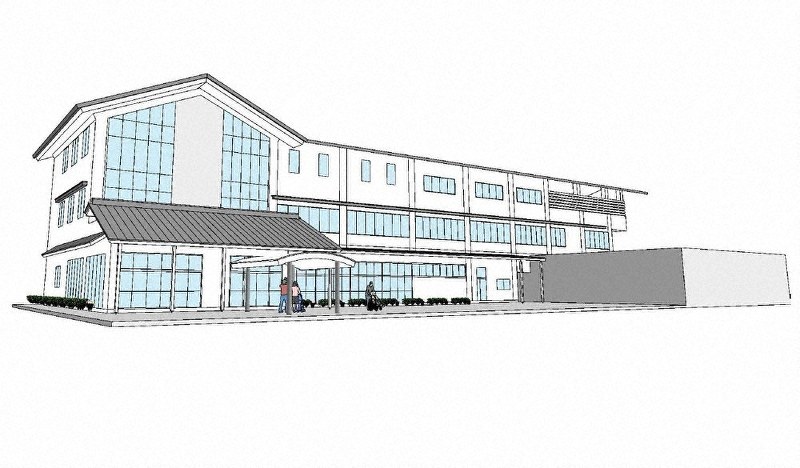 上関町新庁舎の完成予想パース=上関町提供