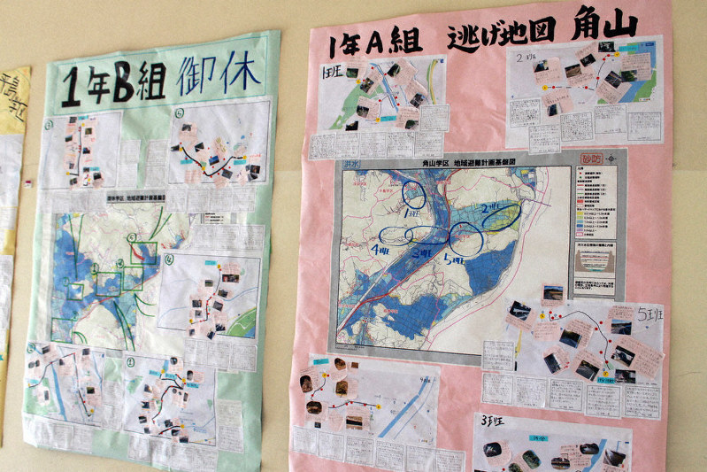 完成した逃げ地図=上道中提供