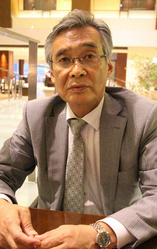 海賊対処にあたった海上自衛隊の部隊で指揮官を務めた五島浩司さん=東京都港区で