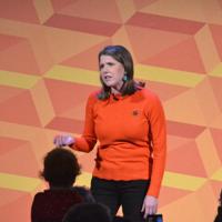 EU残留を訴える自由民主党のスウィンソン党首=ロンドン・バタシー地区で2019年11月