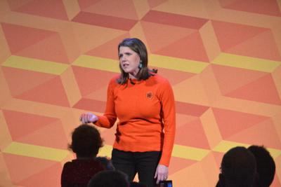 ＥＵ残留を訴える自由民主党のスウィンソン党首＝ロンドン・バタシー地区で２０１９年１１月