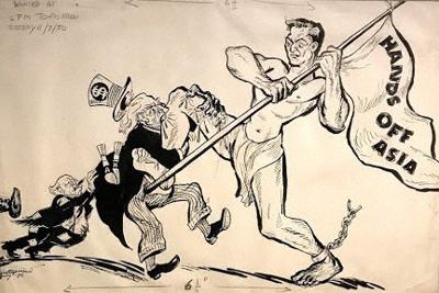 チッタプロサド「アジアから手を放せ」1950年、キラン・ナダール美術館蔵