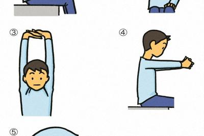 勉強中の人に向けたストレッチの方法＝イラスト・内山大助