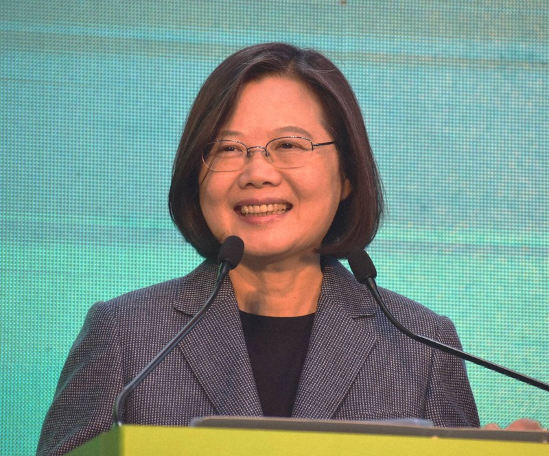蔡英文総統=台北市で2020年1月11日、福岡静哉撮影