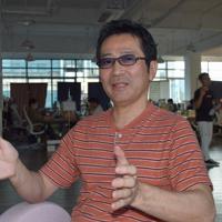 「漫画家と編集者の二人三脚が日本の漫画文化を支えている」と語る御木基宏さん=中国福建省アモイで2019年11月11日午後4時3分、河津啓介撮影
