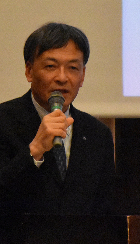 リニア工事について語る難波喬司副知事=静岡市で