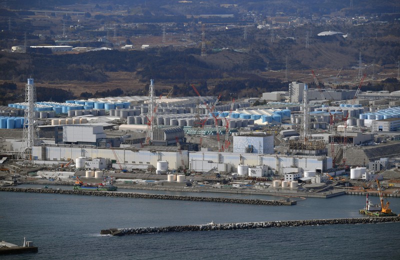 東京電力福島第1原発=本社ヘリから手塚耕一郎撮影