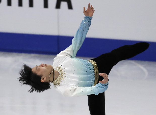 【四大陸フィギュア】男子SPで演技する羽生結弦(ANA)。SPの世界最高得点となった=韓国・ソウルで2020年2月7日、AP