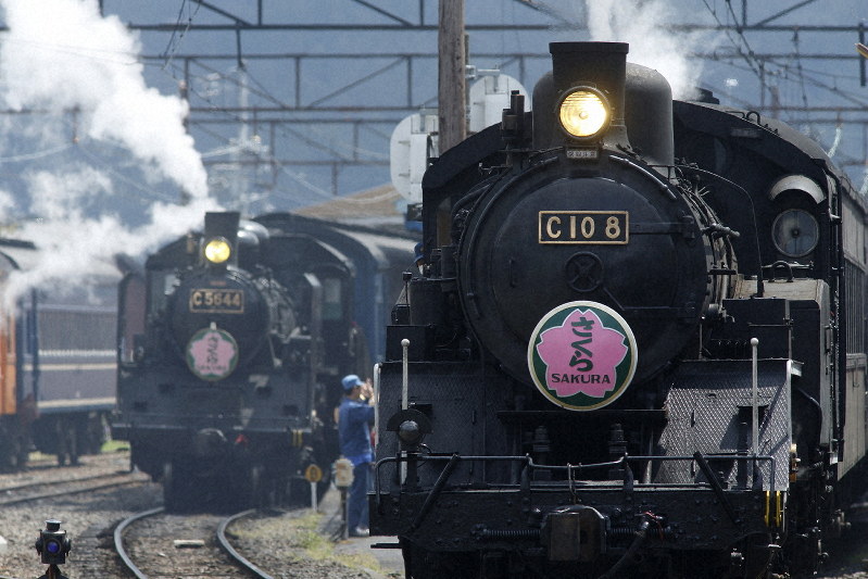 大井川鉄道は走行できる蒸気機関車を4両も保有している=静岡県の新金谷駅で2017年4月5日、金盛正樹撮影