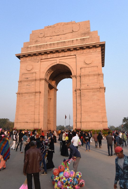 第一次世界大戦の戦死者を弔うために1931年に建てられたインド門=インドの首都ニューデリーで2020年2月、松井聡撮影