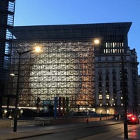欧州連合(EU)の欧州理事会の本部ビル＝ブリュッセルで2017年1月、八田浩輔撮影