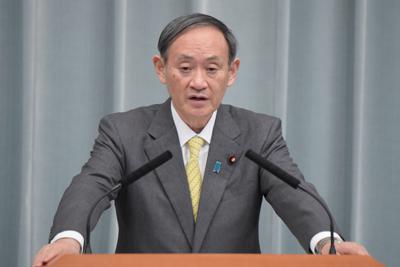記者会見をする菅義偉官房長官＝国会内で2020年2月25日午前10時4分、川田雅浩撮影