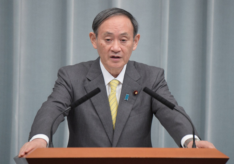 記者会見をする菅義偉官房長官=国会内で2020年2月25日午前10時4分、川田雅浩撮影