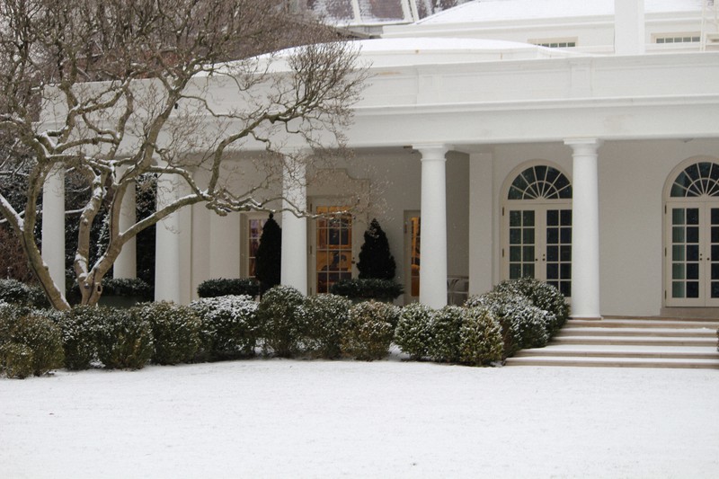 米ホワイトハウスの大統領執務室ウエスト・ウイング=ワシントンで2019年2月1日、高本耕太撮影