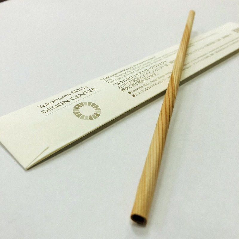 間伐材を使った木製ストロー=横浜市提供