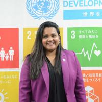 国連事務総長ユース担当特使のジャヤトマ・ウィクラマナヤケさん＝東京都渋谷区で２０２０年２月２１日午前１１時４８分、日下部元美撮影