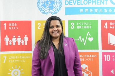 国連事務総長ユース担当特使のジャヤトマ・ウィクラマナヤケさん＝東京都渋谷区で２０２０年２月２１日午前１１時４８分、日下部元美撮影