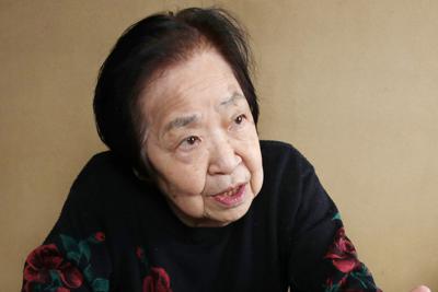 大阪大空襲の体験を語る会の久保三也子さん＝大阪市福島区で2020年3月10日、梅田麻衣子撮影