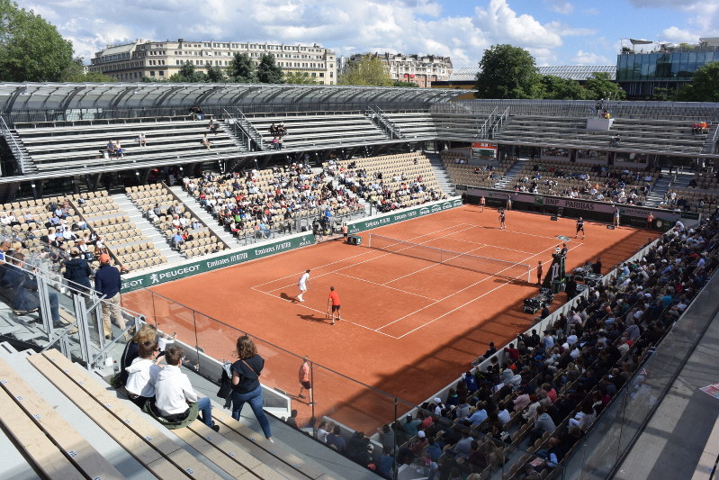 全仏オープンはクレーコートで行われる=フランス・パリのローランギャロスで2019年6月7日、浅妻博之撮影