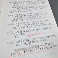男性がつけていた介護の日記。祖母の容体や自身の心境が生々しくつづられている＝東京都千代田区で2020年3月17日（画像の一部を加工しています）