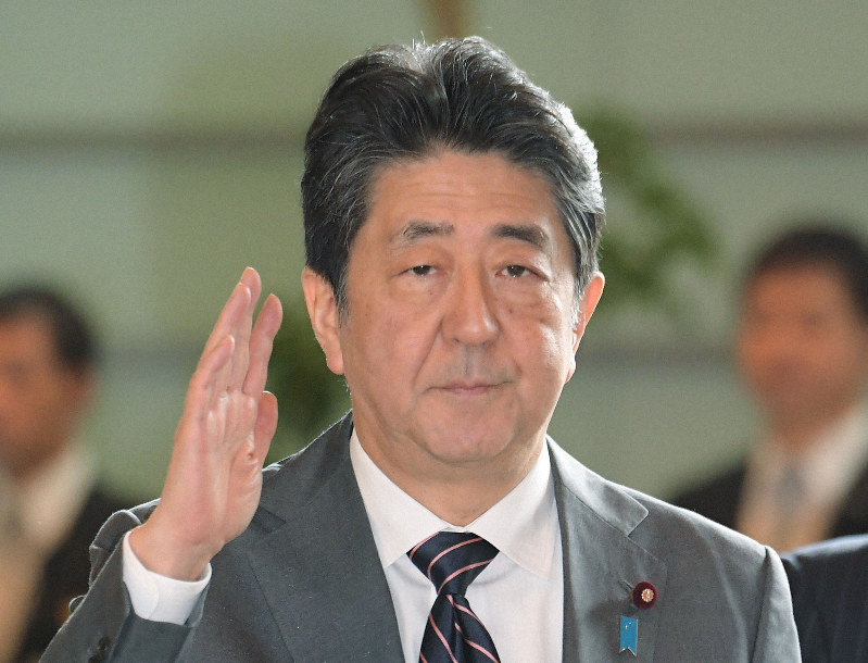 安倍晋三首相=2020年3月、川田雅浩撮影