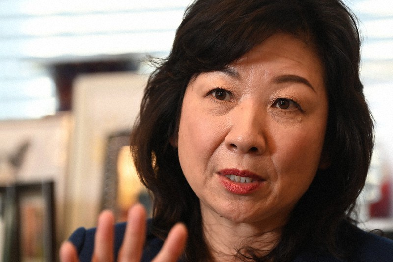 インタビューに答える野田聖子衆院議員=大西岳彦撮影