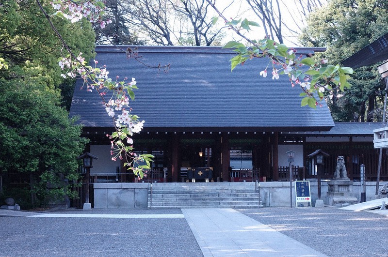 乃木希典夫妻がまつられる乃木神社。隣には二人が自刃した旧邸が残されている=東京都港区赤坂8で2020年4月6日午後3時32分、須藤唯哉撮影
