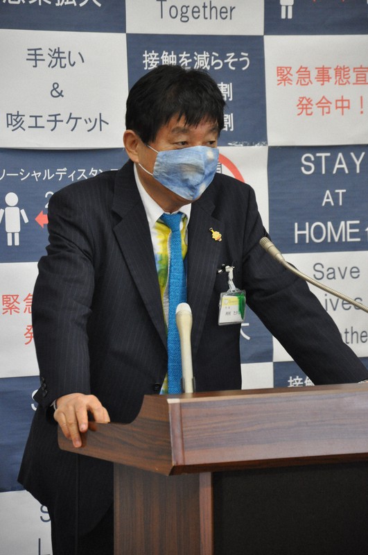 負担金の不払い問題で、訴訟提起の書面表決を求める実行委員会に強く反発する河村たかし名古屋市長=同市役所で2020年4月21日午前11時55分、岡正勝撮影