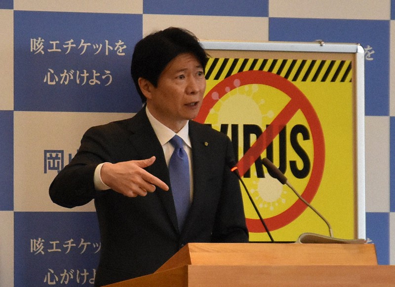 伊原木隆太知事=岡山市北区で、益川量平撮影