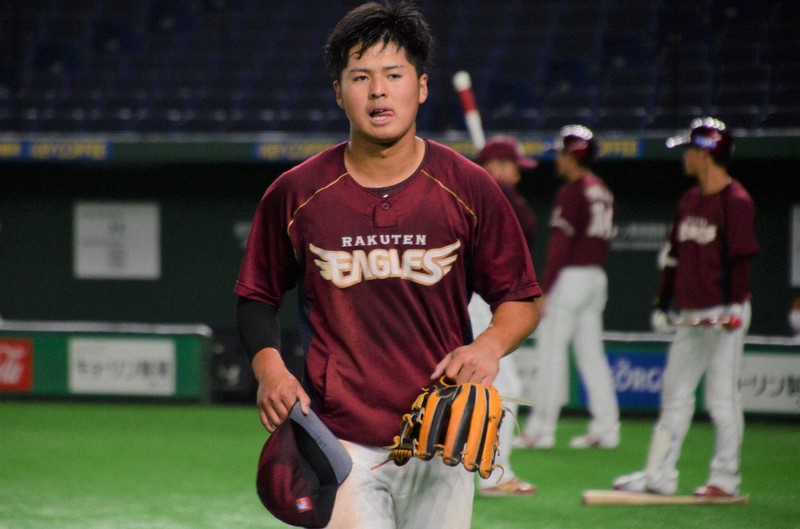 高卒新人ながらキャンプから存在感を示した楽天・黒川=東京ドームで2020年3月13日午後4時34分、生野貴紀撮影