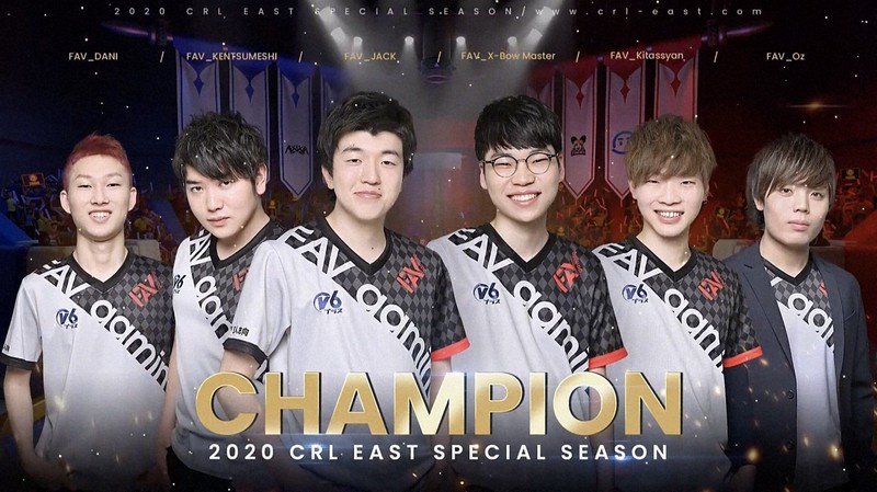 「クラロワリーグ イースト」スペシャルシーズンのプレーオフファイナルで優勝したファブゲーミングの選手たち=スーパーセル社提供